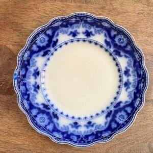 Antique 1860-1929 Flow Blue & White Plate. Myotts England CRUMLIN Pattern 8.25”